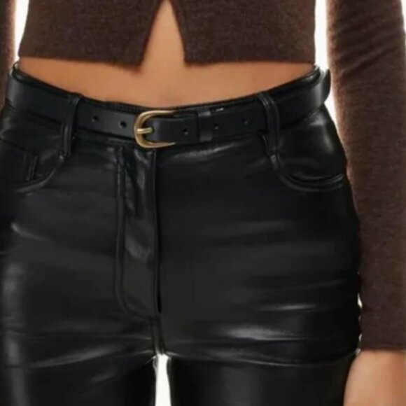 Aritzia Leather Skinny Belt - Picture 1 of 4